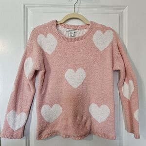 Cupcakes and Cashmere" girls' pink and white heart sweater